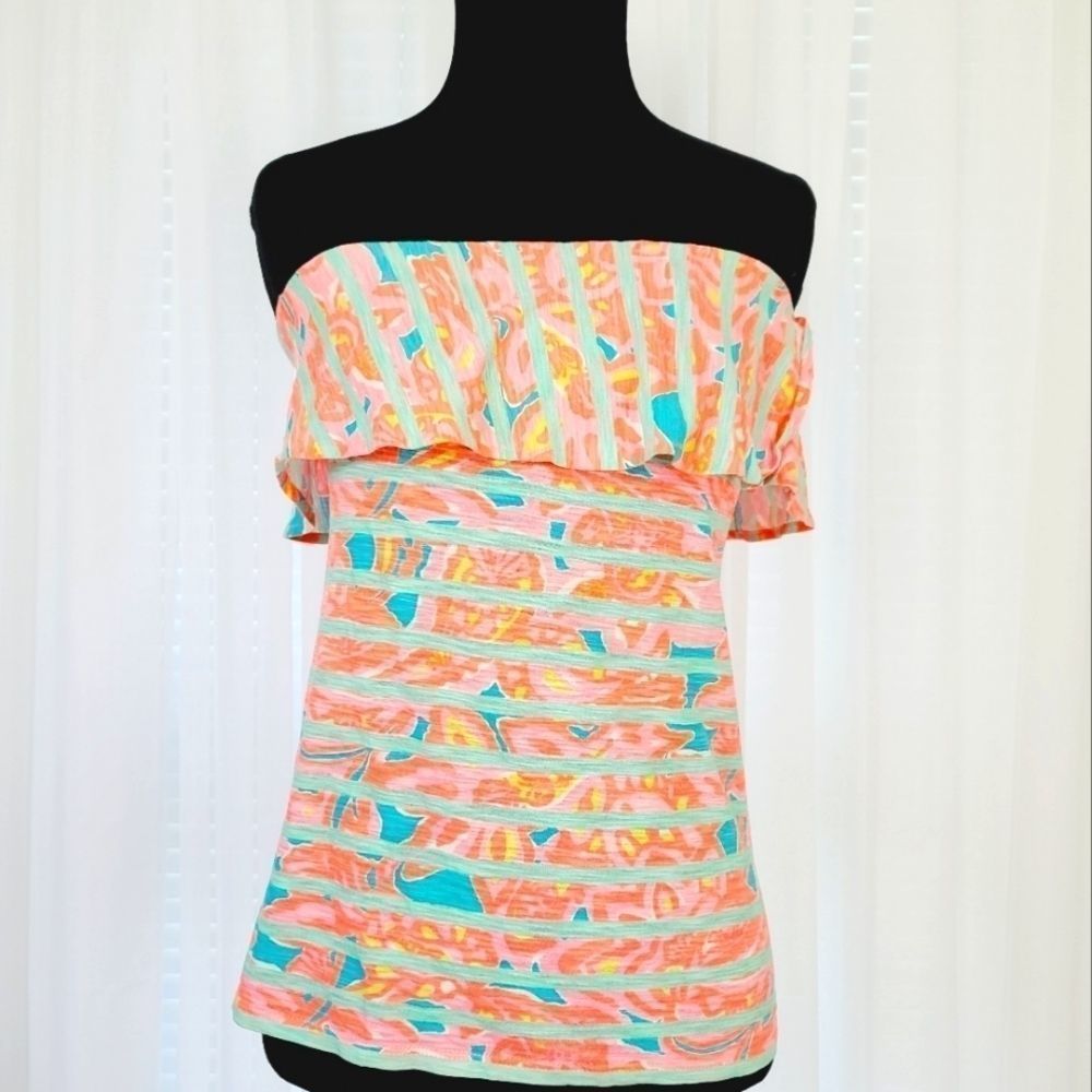 Lilly Pulitzer Wiley Ruffle Strapless Top